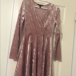 Forever 21 pink velvet dress